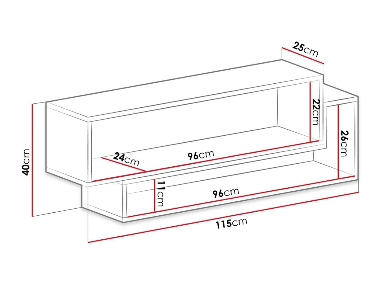 Wandplank Omaha E113 (Wit + Turquoise)