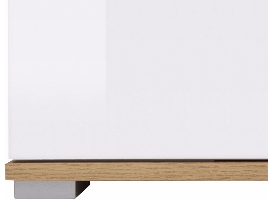 Boekenkast Tivetra 108 (Wotan eik + Glanzend wit)