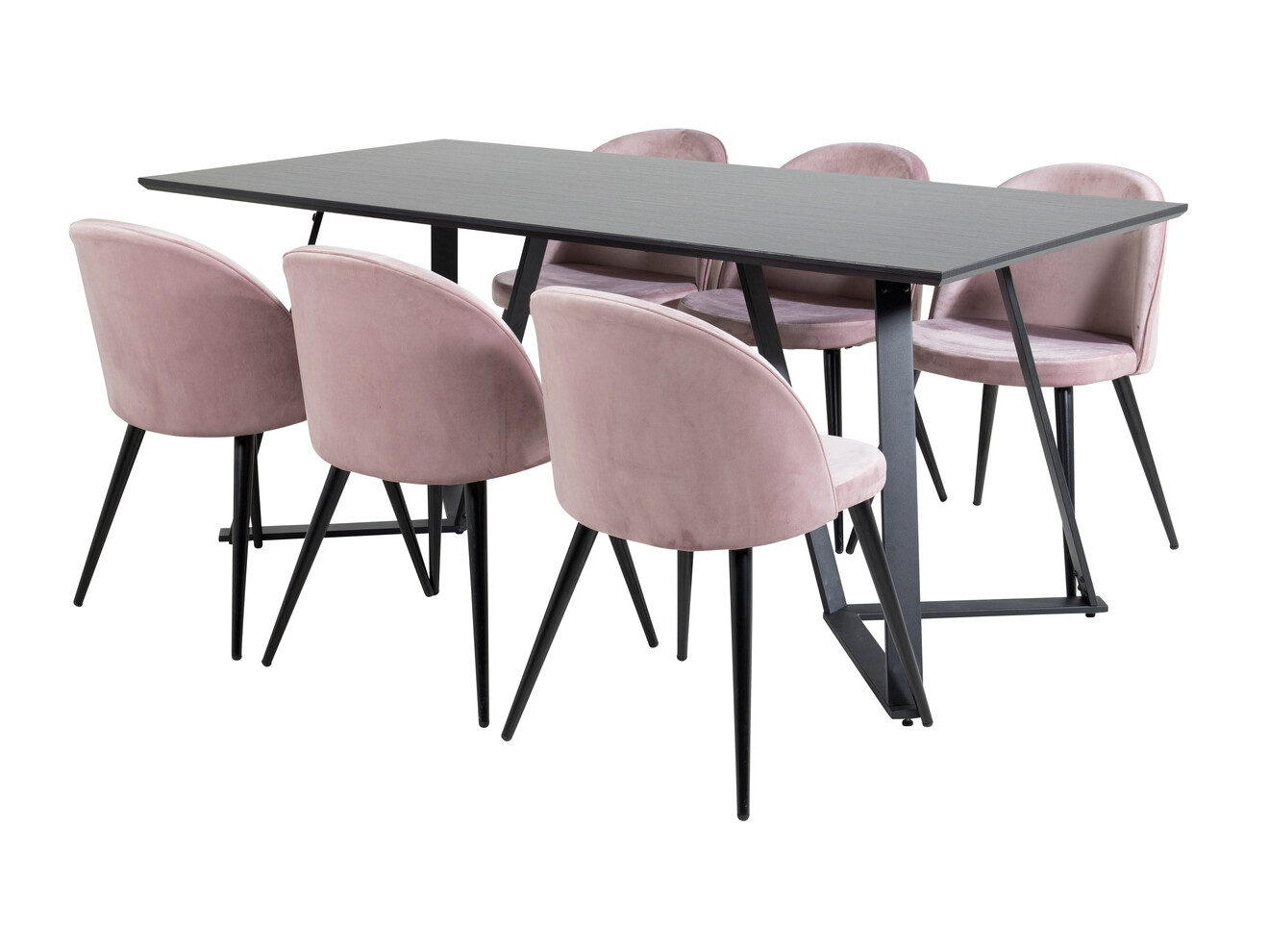 Eetkamerset Dallas 360 (Roze + Zwart)