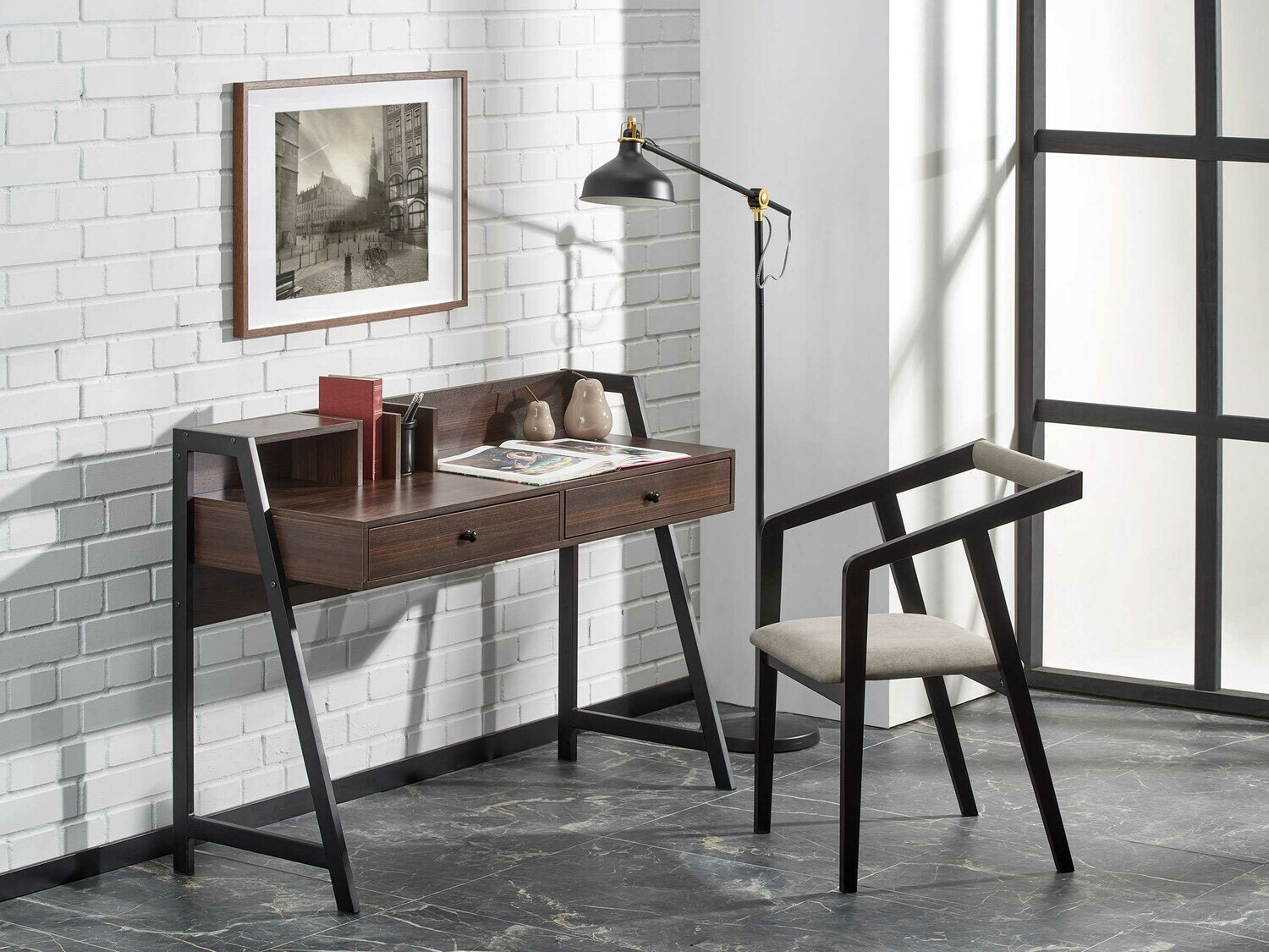 Stoel Houston 1384 (Zwart + Grijs)