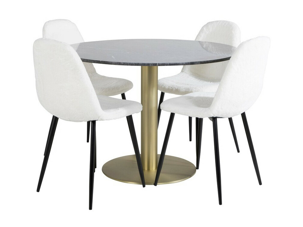 Eetkamerset Dallas 1215 (Wit + Zwart)