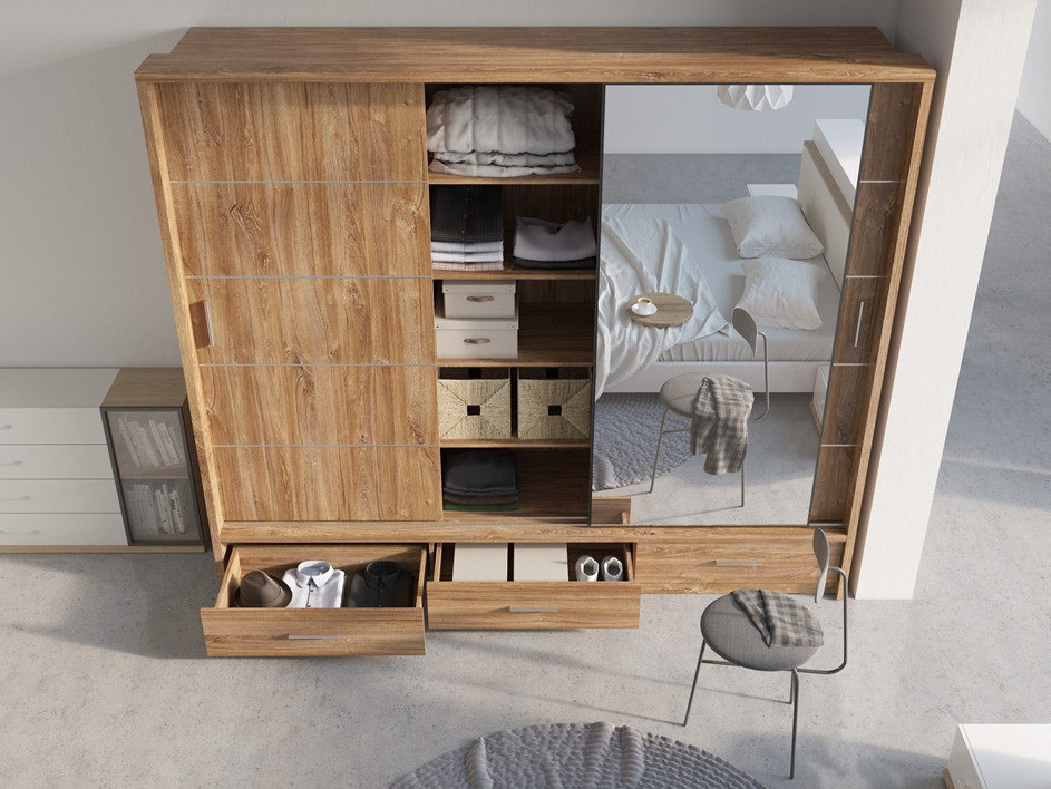 Kledingkast Fresno 100 (Stirling eik)