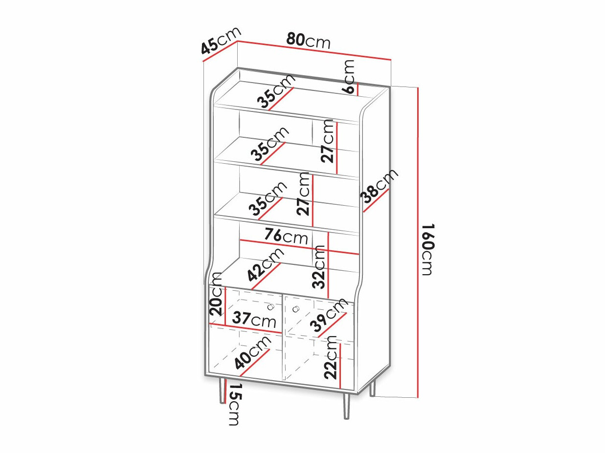 Boekenkast Ferenou 105