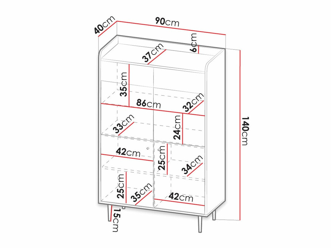 Boekenkast Ferenou 108