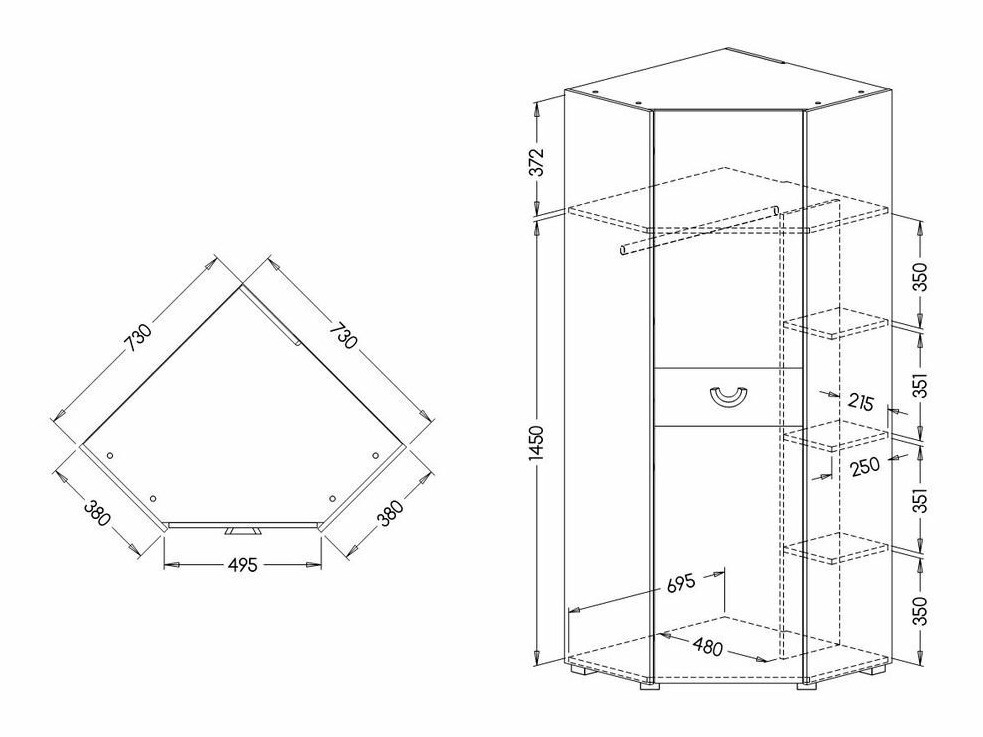 Hoekkledingkast Lomteo 106