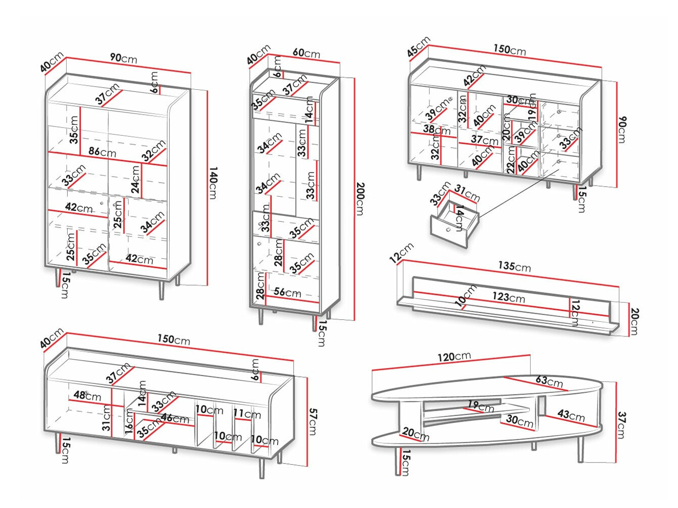 Woonkamerset Ferenou 110