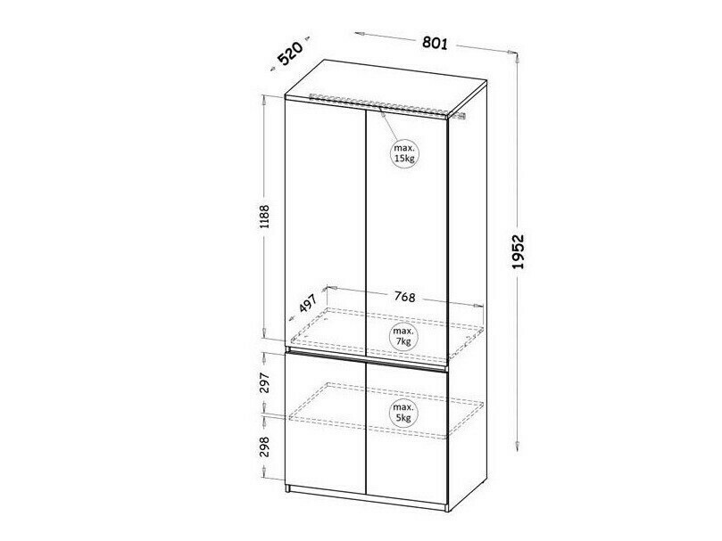 Kledingkast Evaropha 100 (Wit)