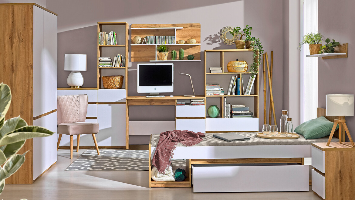 Bureau Evaropha 106 (Wotan eik + Wit)