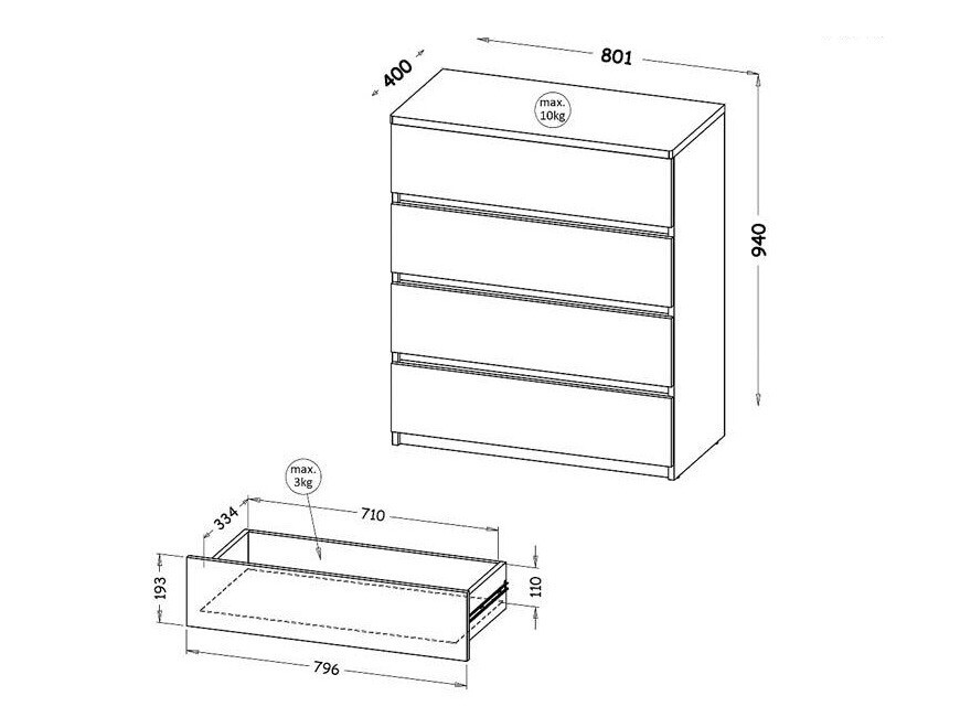 Ladekast Evaropha 104 (Wit)