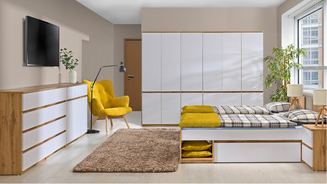 Ladekast Evaropha 104 (Wotan eik + Wit)