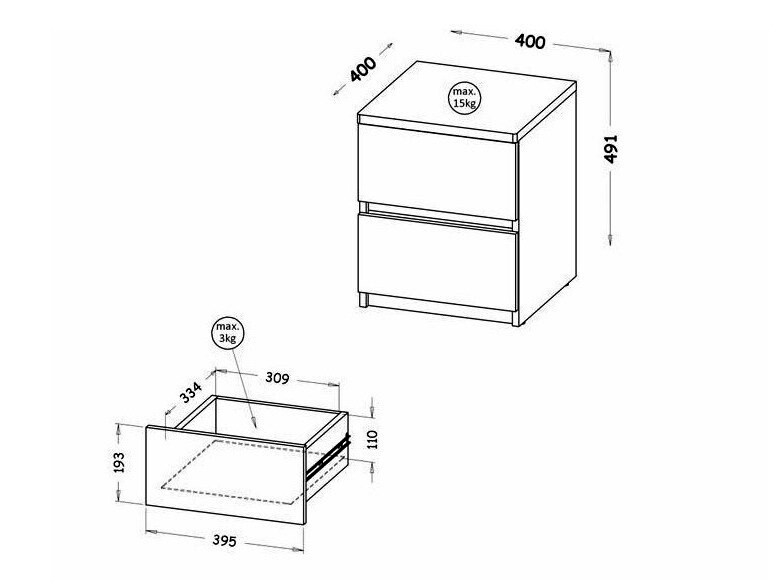 Nachtkastje Evaropha 109 (Wit)
