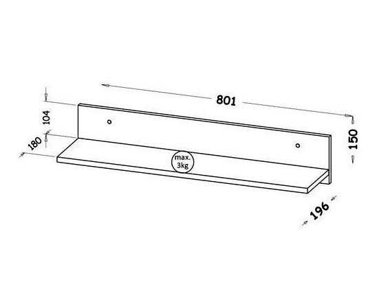 Wandplank Evaropha 107 (Wit)