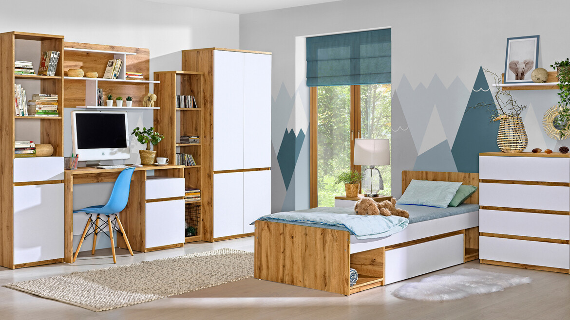 Wandplank Evaropha 111 (Wotan eik + Wit)