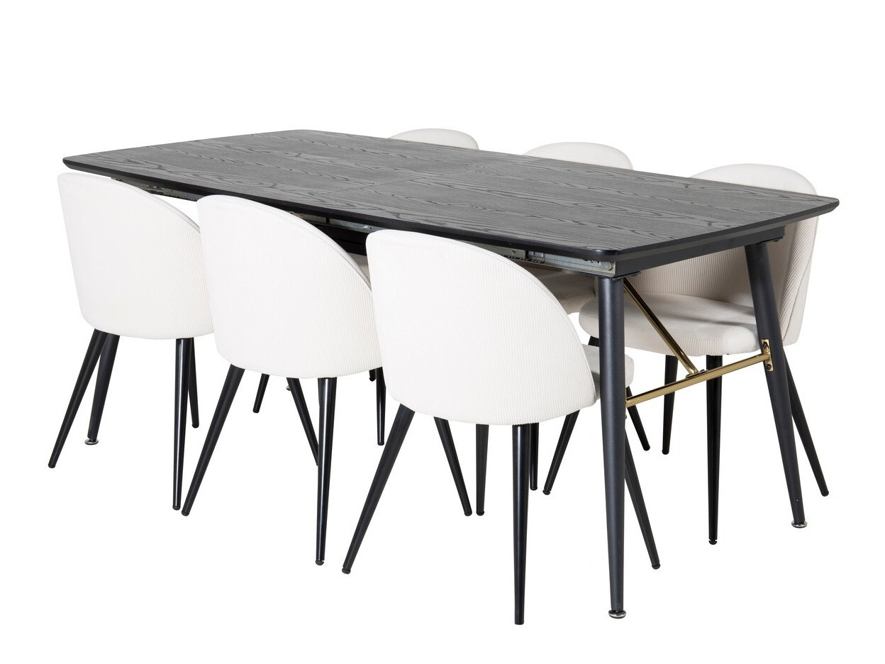 Eetkamerset Dallas 1447 (Beige + Zwart)
