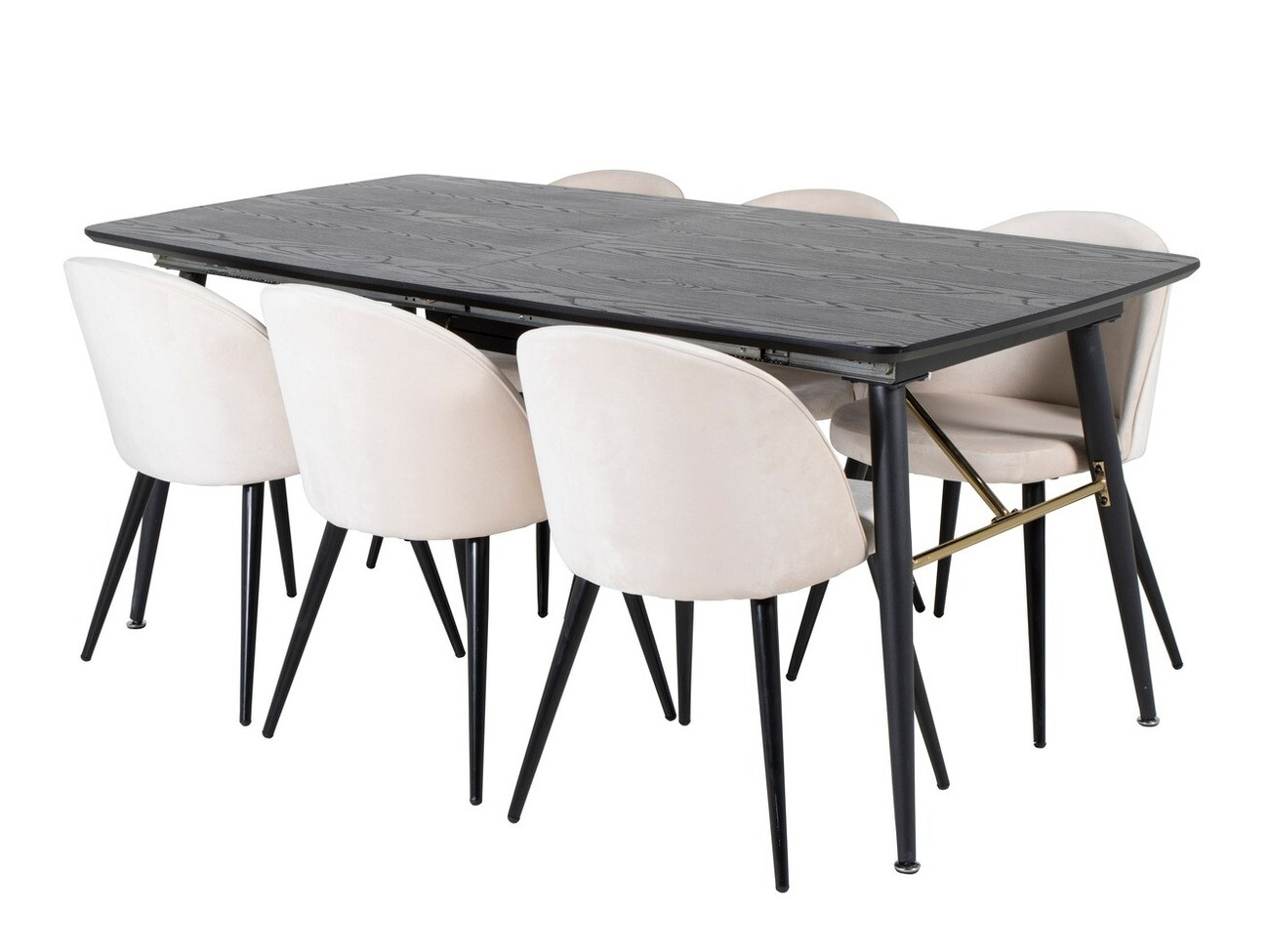Eetkamerset Dallas 1449 (Beige + Zwart)