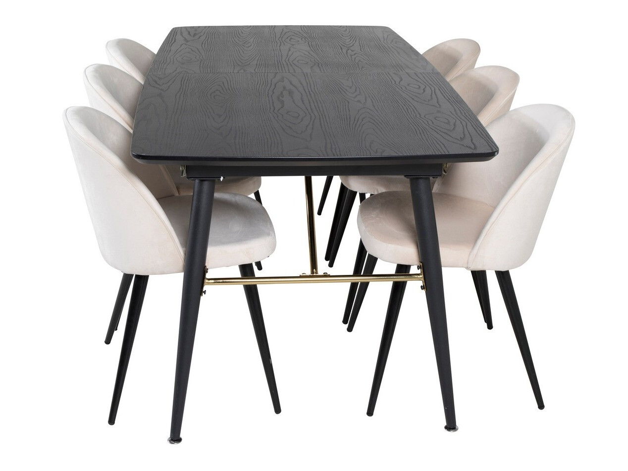 Eetkamerset Dallas 1449 (Beige + Zwart)