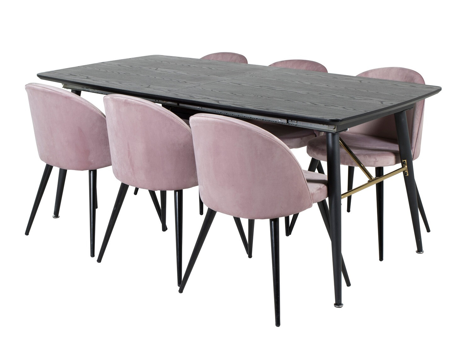 Eetkamerset Dallas 1449 (Roze + Zwart)