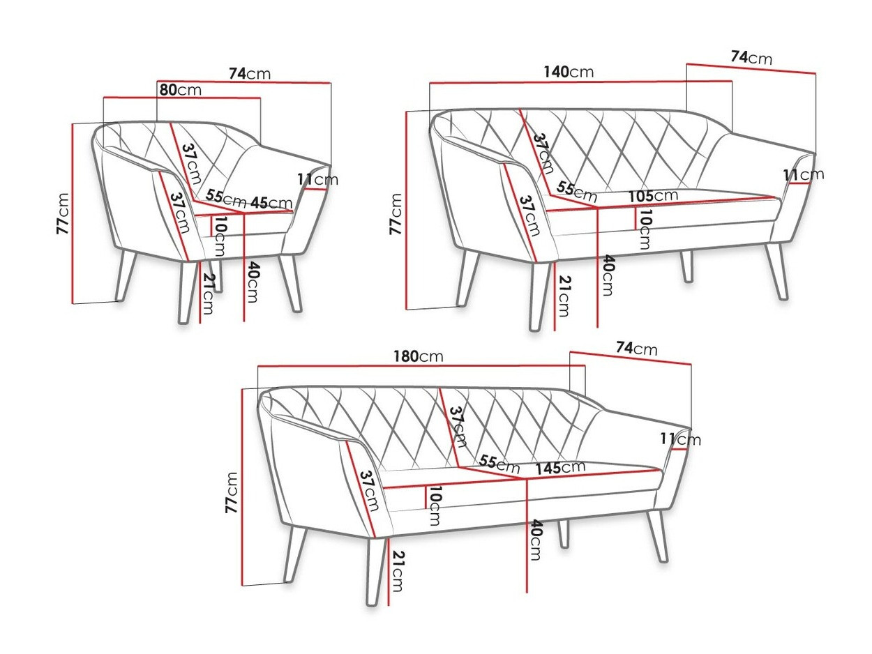 Gestoffeerde meubelset Arvada 106 (Manila 09)