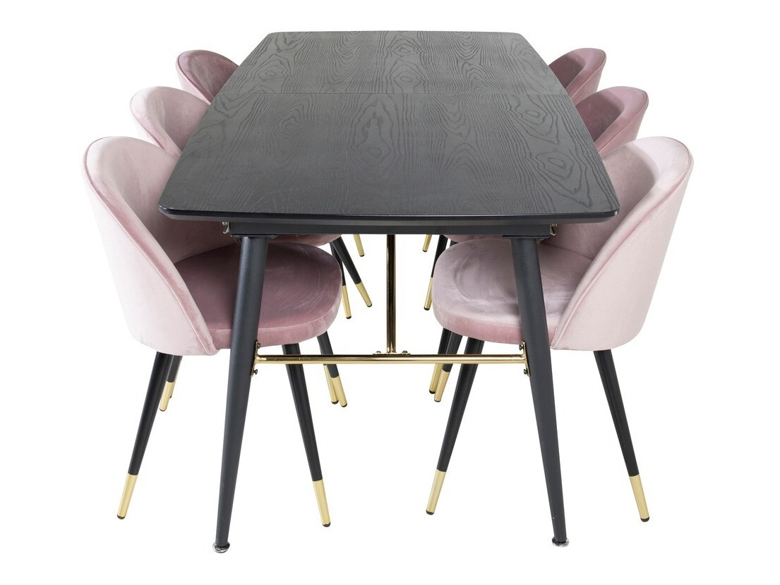 Eetkamerset Dallas 1451 (Roze + Zwart)