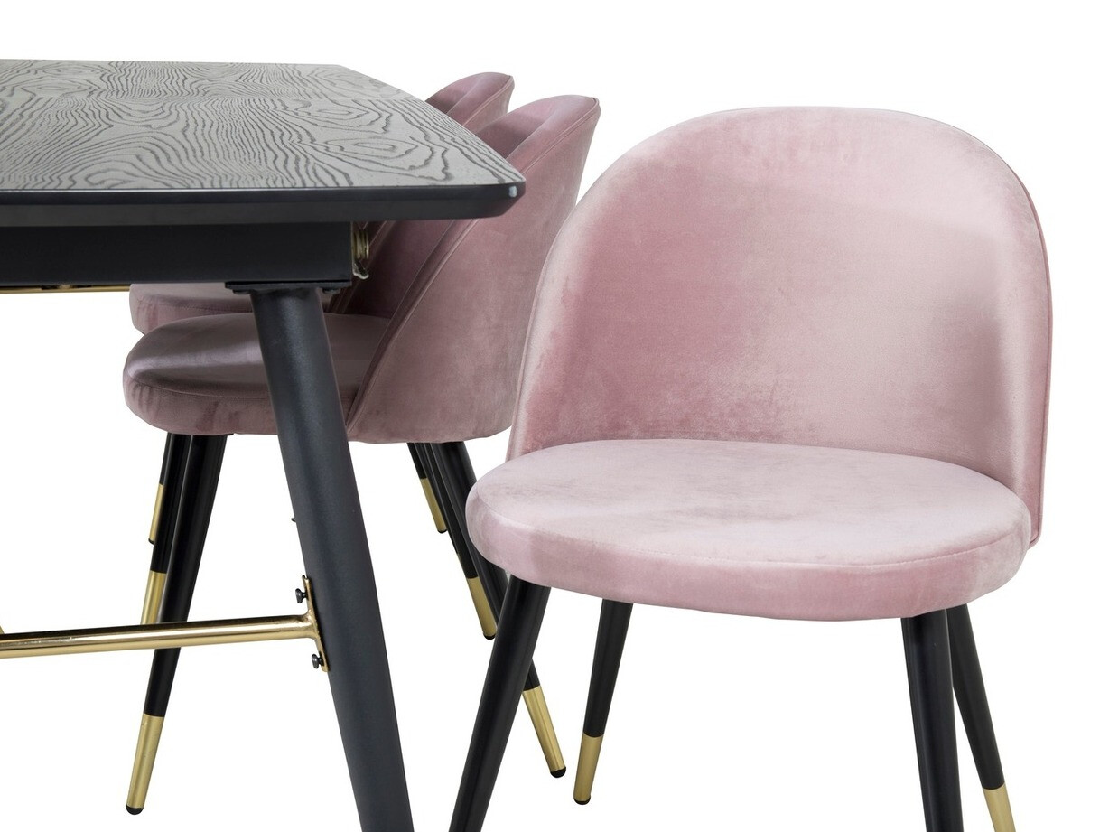 Eetkamerset Dallas 1451 (Roze + Zwart)