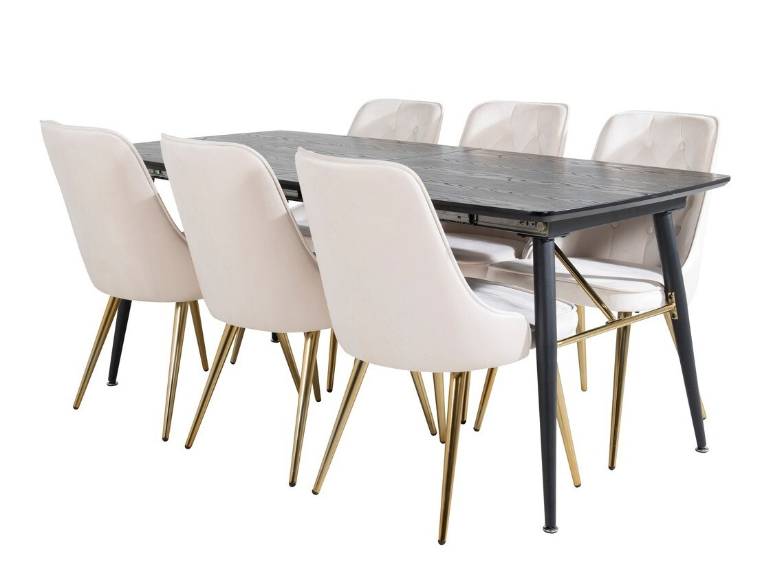 Eetkamerset Dallas 1453 (Beige + gouden)