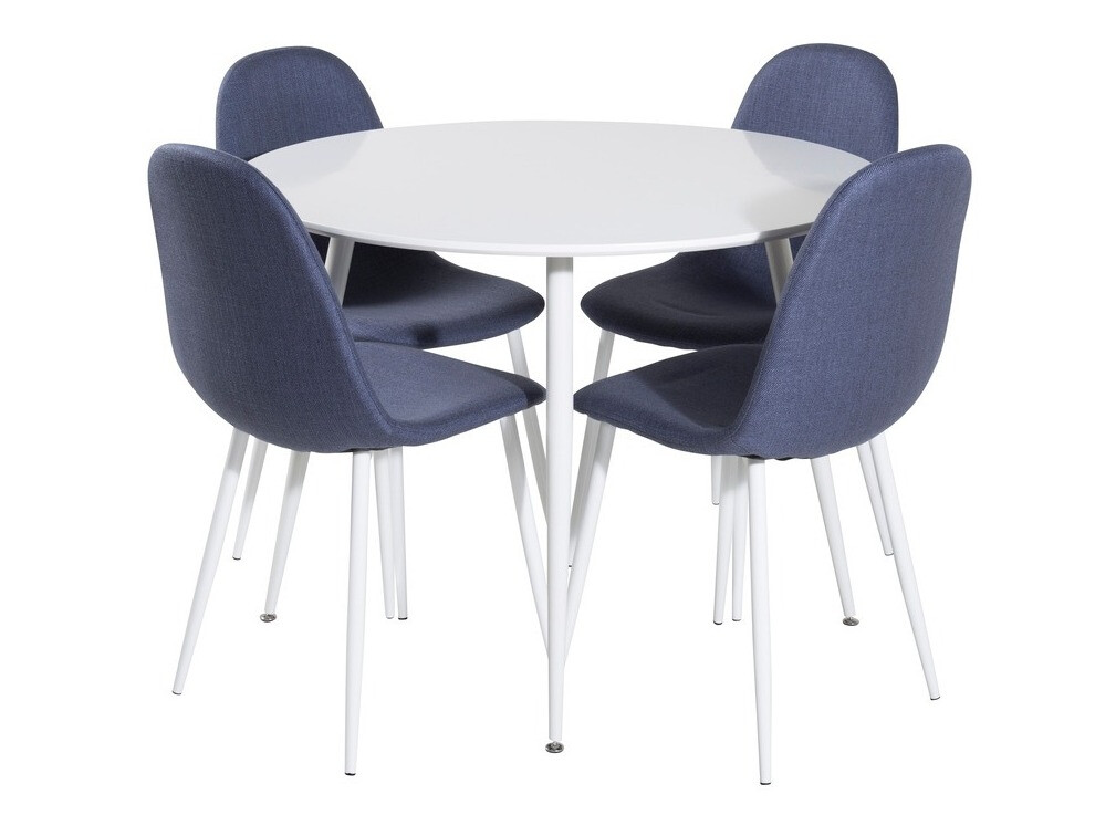 Eetkamerset Dallas 1540 (Blauw + Wit)