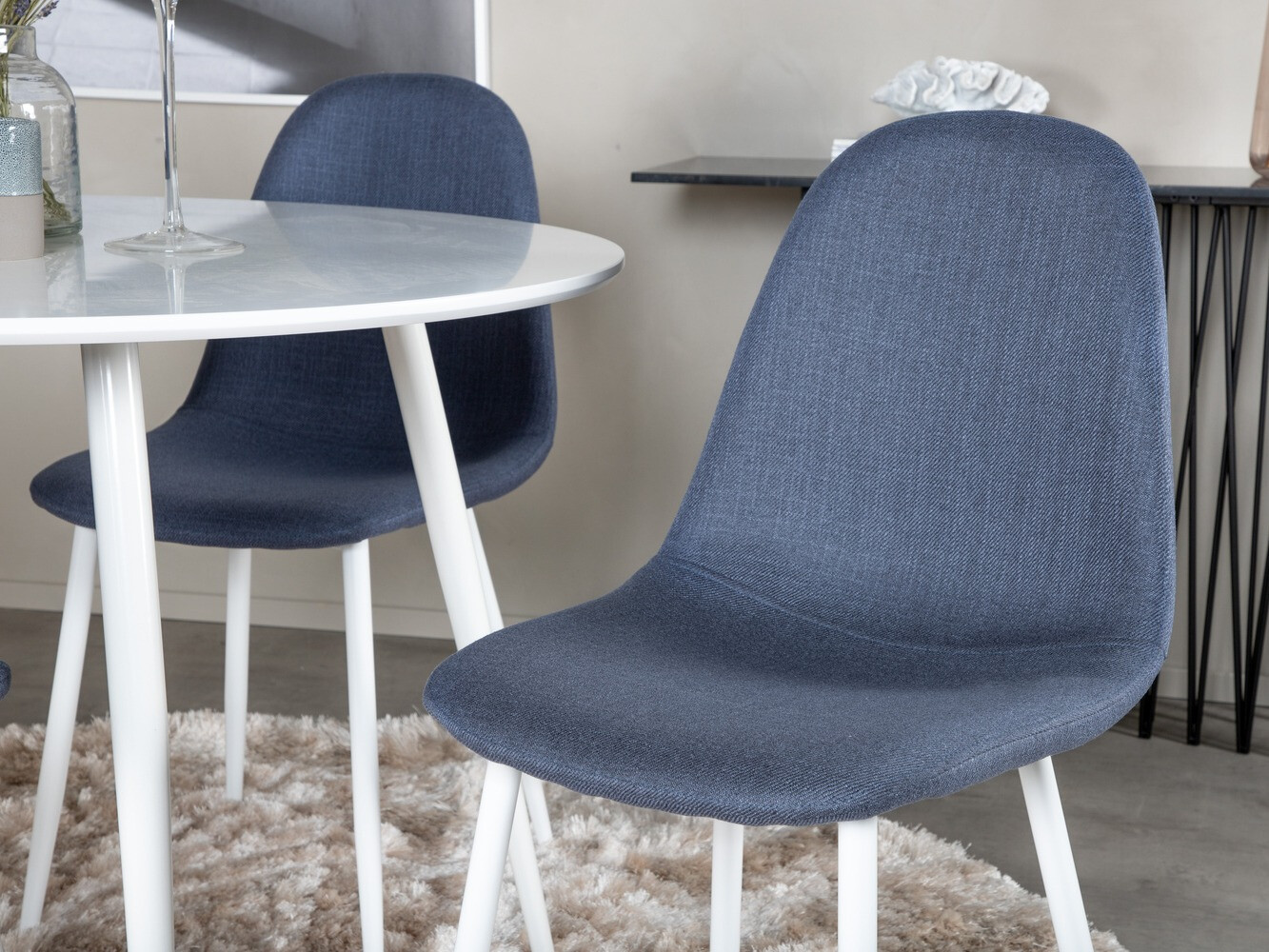 Eetkamerset Dallas 1540 (Blauw + Wit)