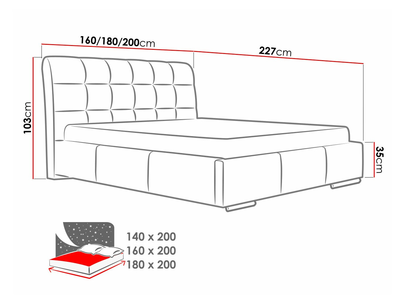 Bed Baltimore 107 (Soft 010)