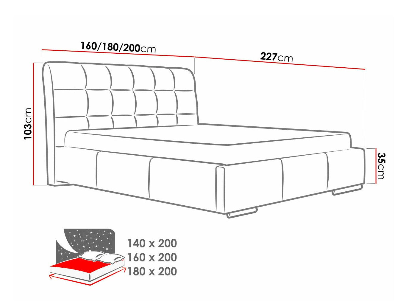 Bed Baltimore 107 (Soft 010)
