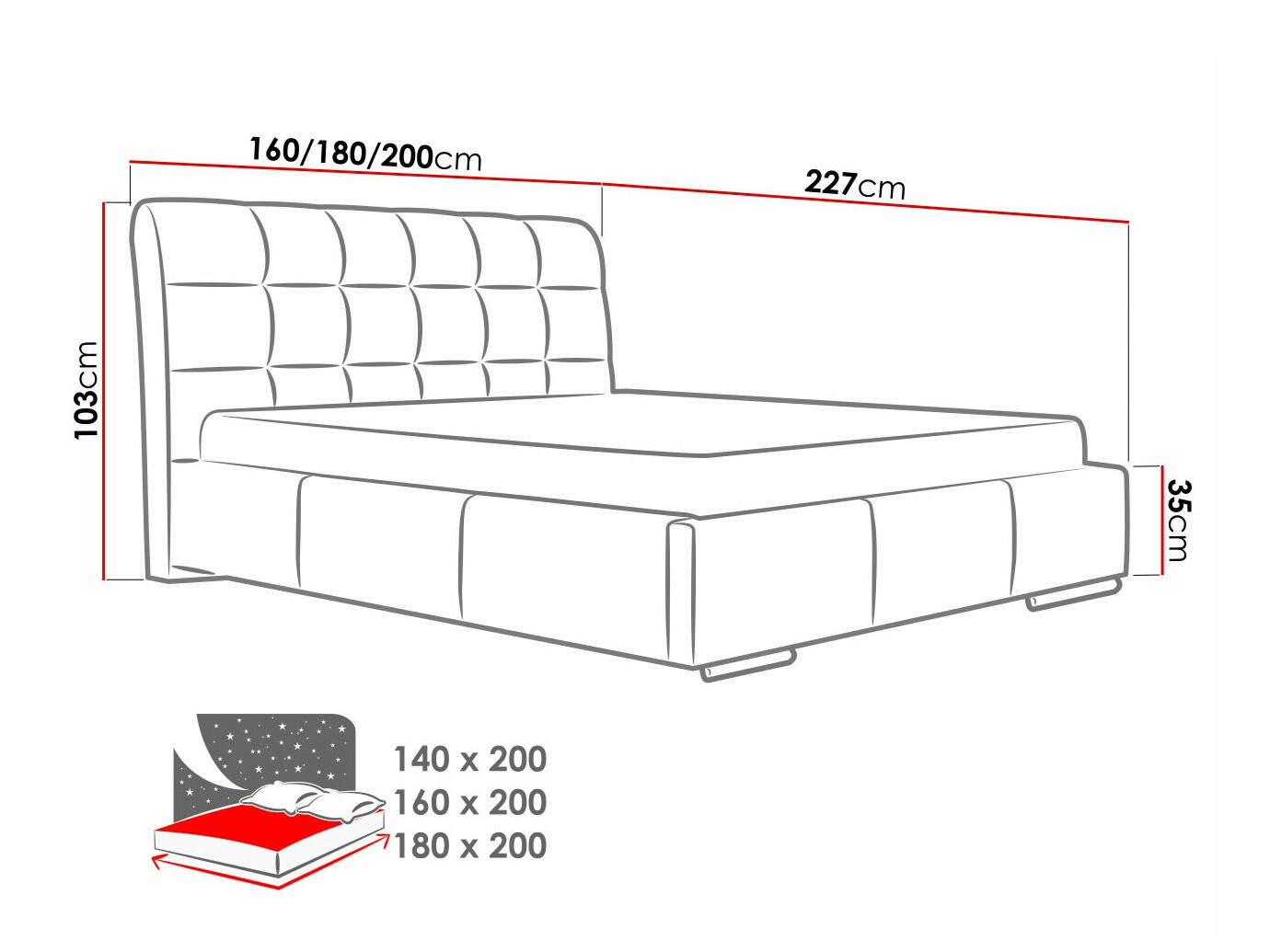 Bed Baltimore 107 (Spirit 13)