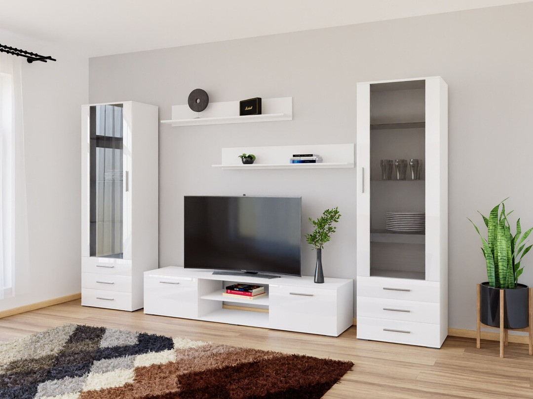 Woonkamerset Tornola 109 (Wit + Glanzend wit)