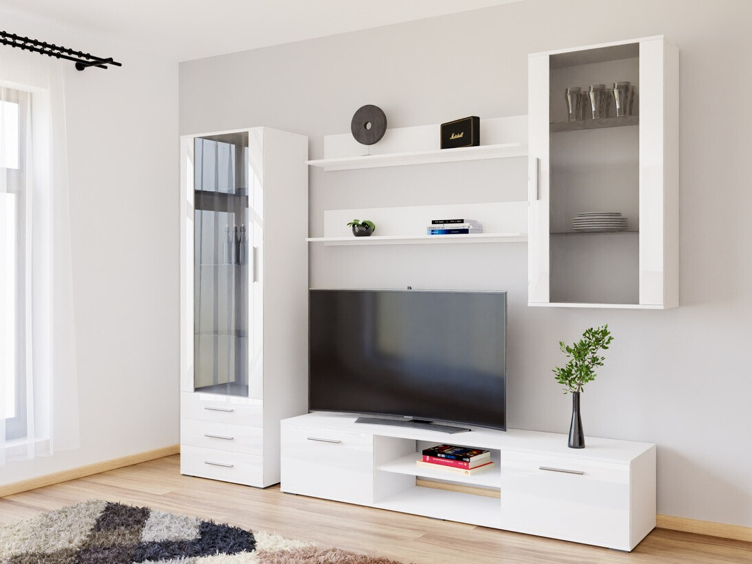 Woonkamerset Tornola 114 (Wit + Glanzend wit)