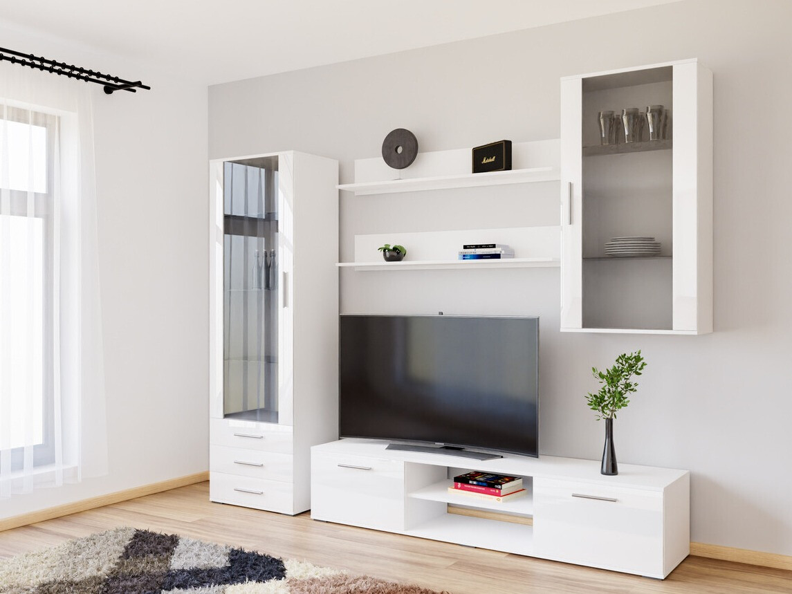 Woonkamerset Tornola 114 (Wit + Glanzend wit)