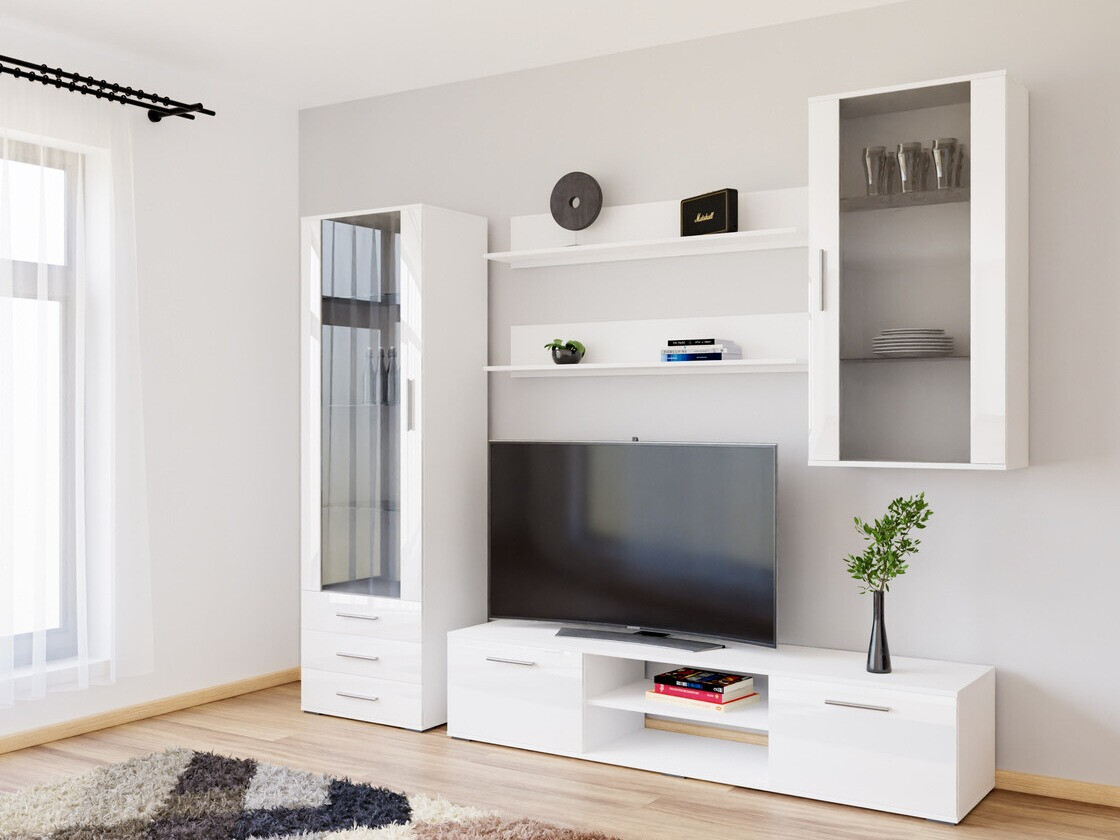 Woonkamerset Tornola 114 (Wit + Glanzend wit)