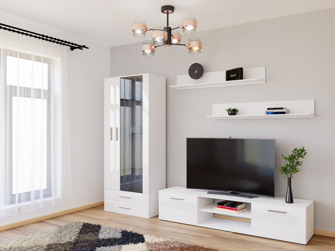 Woonkamerset Tornola 115 (Wit + Glanzend wit)