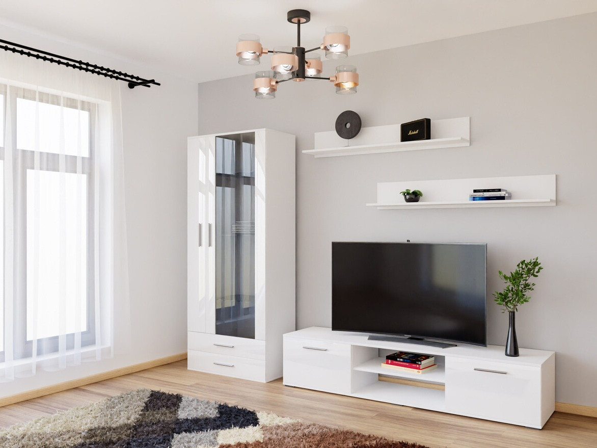 Woonkamerset Tornola 115 (Wit + Glanzend wit)