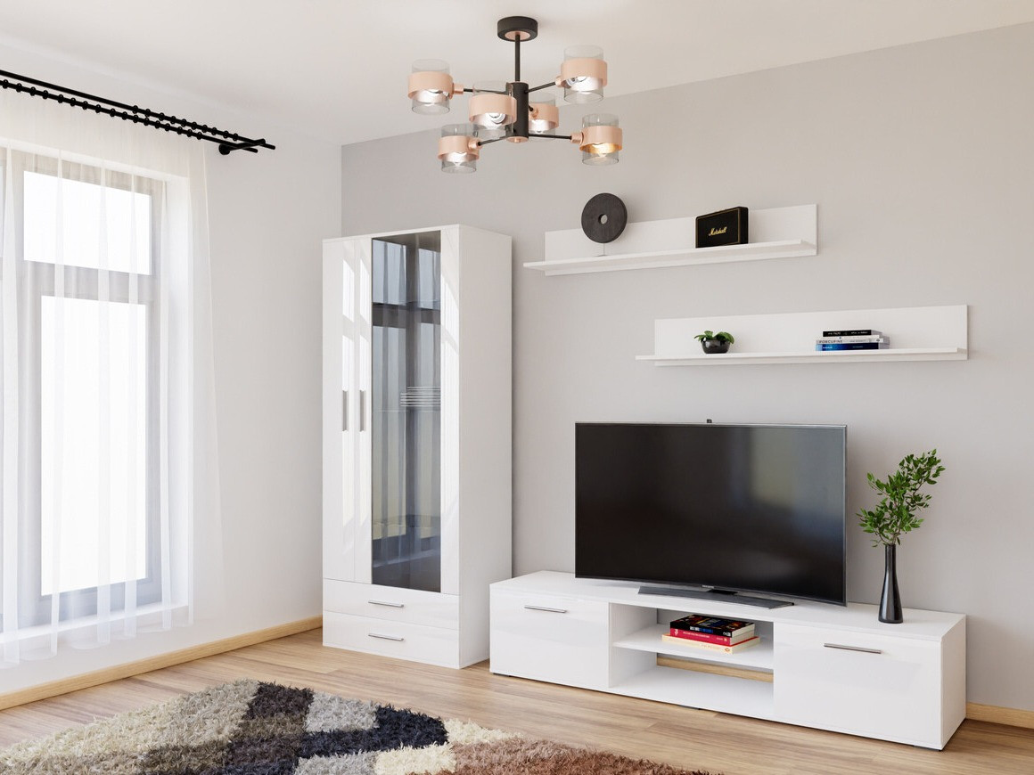 Woonkamerset Tornola 115 (Wit + Glanzend wit)