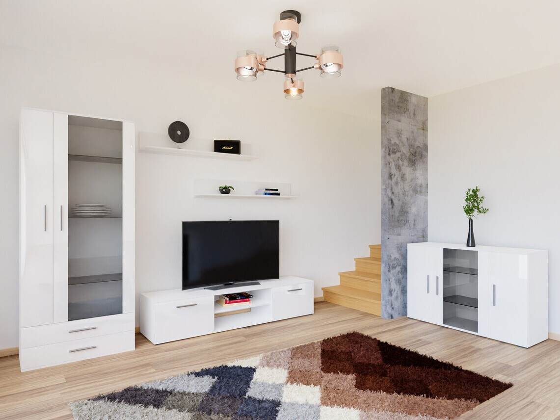 Woonkamerset Tornola 116 (Wit + Glanzend wit)