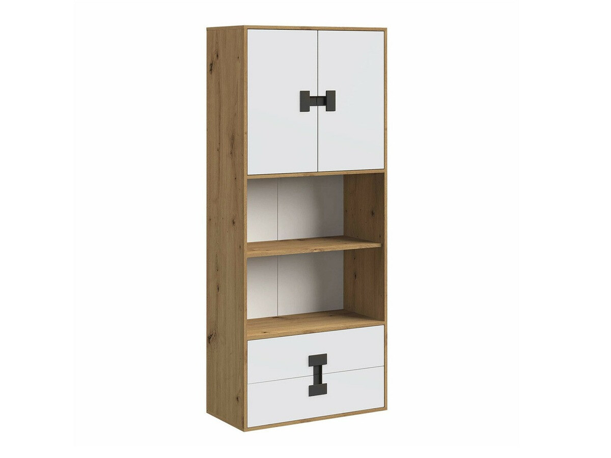 Boekenkast Florevi 112 (Mat wit + Artisan eiken)