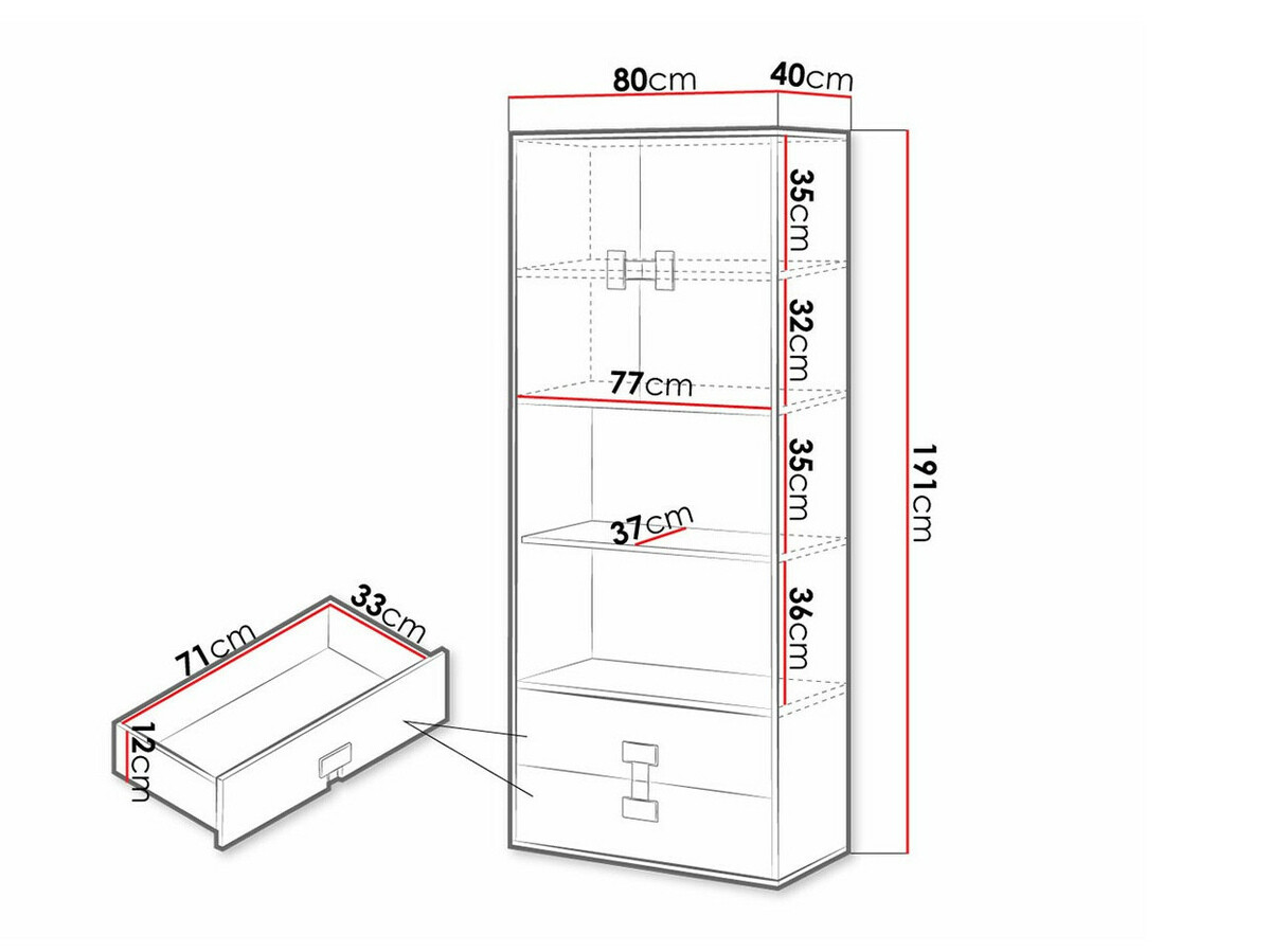 Boekenkast Florevi 112 (Mat wit + Artisan eiken)