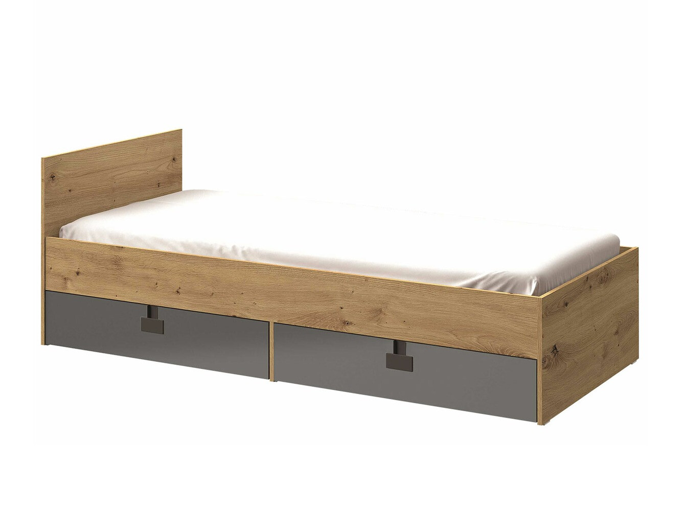 Bed Florevi 106 (Grijs met glans + Artisan eiken)
