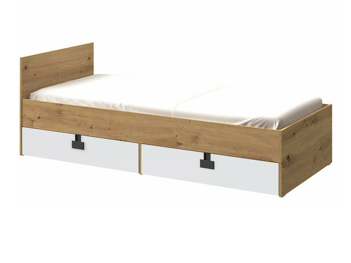 Bed Florevi 106 (Mat wit + Artisan eiken)