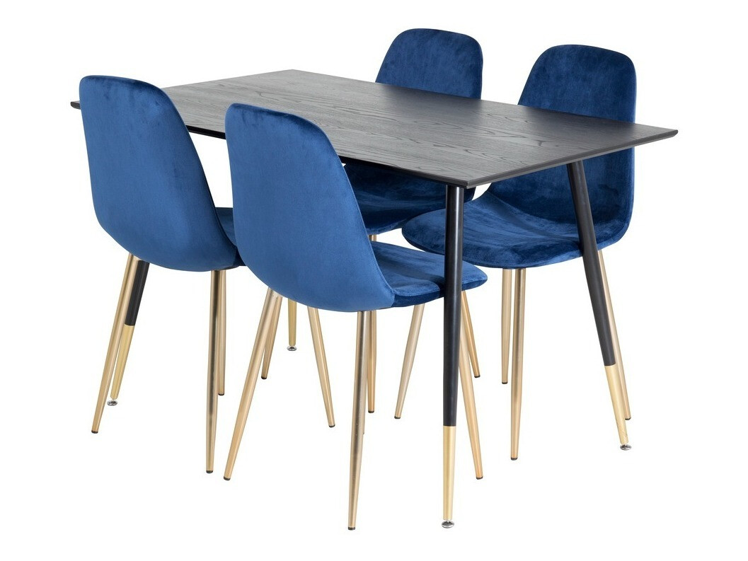 Eetkamerset Dallas 1693 (Blauw + gouden)