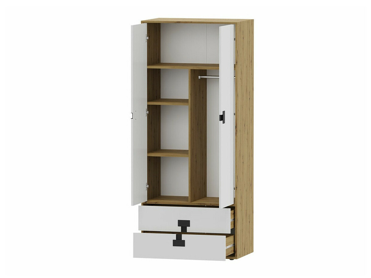 Meubelset Florevi 105 (Mat wit + Artisan eiken)