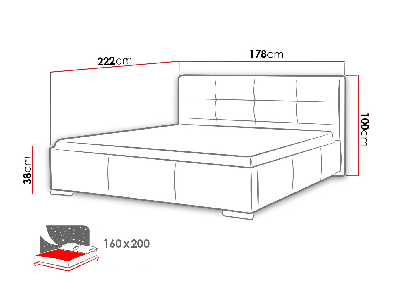 Bed Baltimore 108 (Soft 010)
