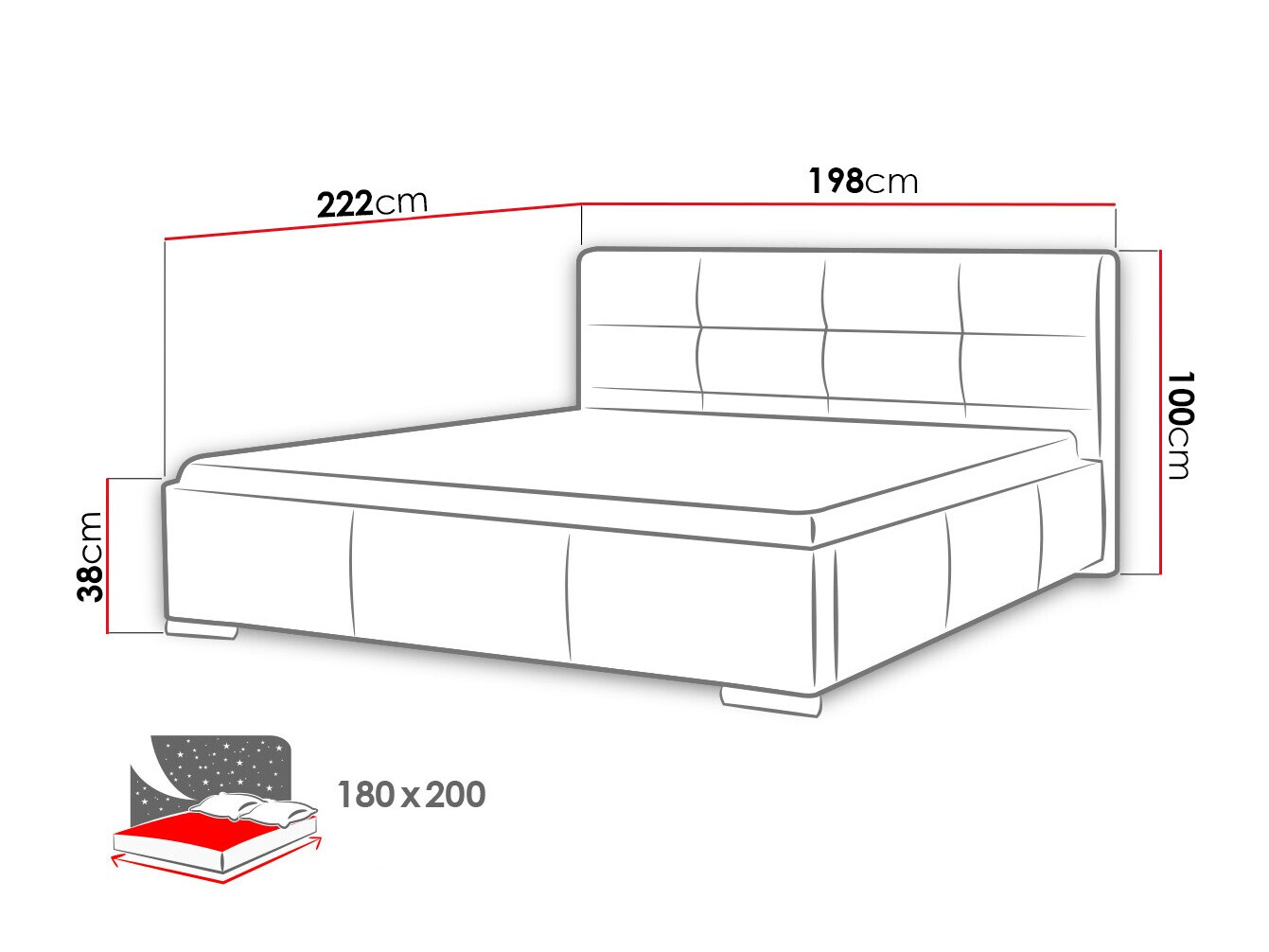 Bed Baltimore 108 (Soft 010)
