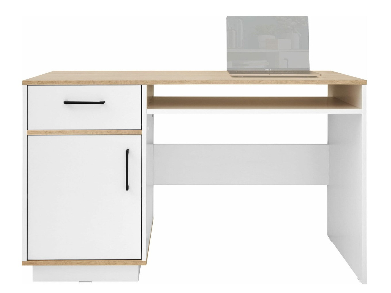 Bureau Omaha T120 (Licht eiken + Wit)