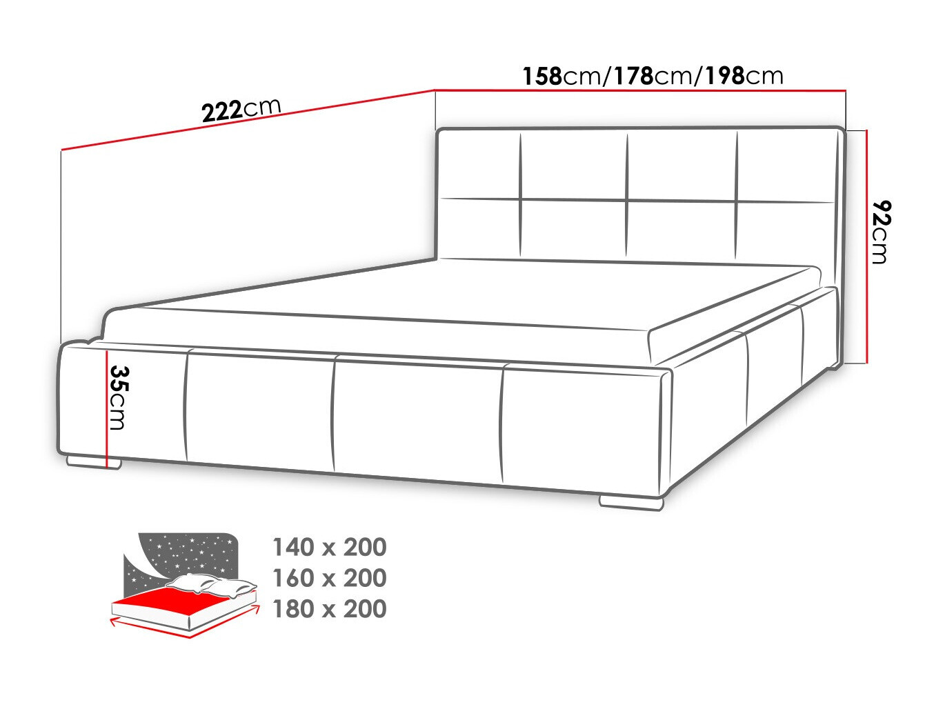 Bed Baltimore 122 (Spirit 13)