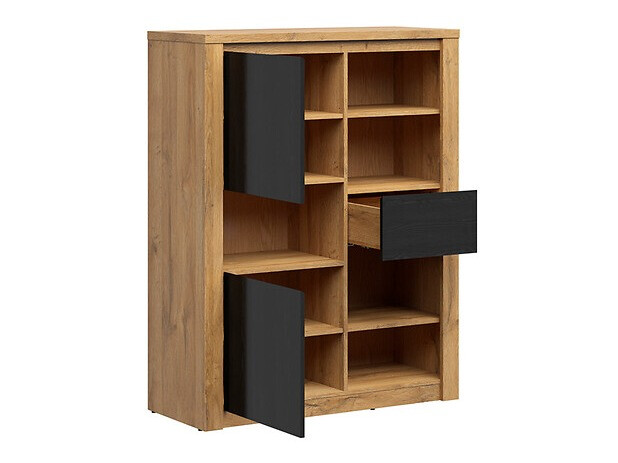 Boekenkast Boston 636 (Zwart eik + Eiken)