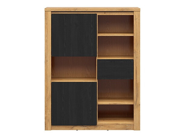 Boekenkast Boston 636 (Zwart eik + Eiken)